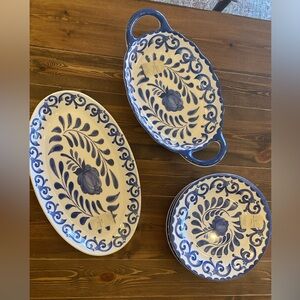 NWT Blue and White Melamine Dinner Set